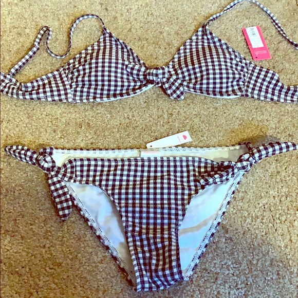 black checkered bikini